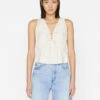 Cinched Crinkle Tank -- Off White -Elegant Wear Store 2 LWSH2580 OFFWHITE FRSP23EC II WOMENS DAY 01 0021HR