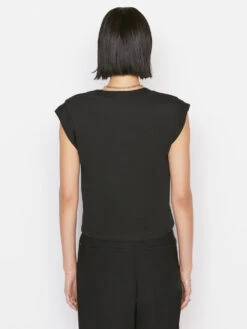 Le High Rise V Neck Tee -- Noir 12 Le High Rise V Neck Tee -- Noir -Elegant Wear Store 59 LWTS0916 NOIR 0678