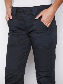 Banded Bottom Trapunto Moto Pant -- Washed Black 11 Banded Bottom Trapunto Moto Pant -- Washed Black -Elegant Wear Store BBTMP999WASHED BLACK 25800