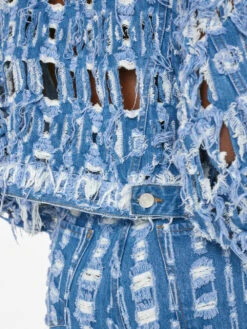 Cropped Oversized Jacket -- Blueprint Frays -Elegant Wear Store COVJK727 BLUEPRINT FRAYS FRSU23EC WOMENS DAY 05 1400HR