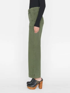 Double Waist Band Slim Palazzo -- Washed Surplus -Elegant Wear Store DWLSP328 WASHEDSURPLUS 0489