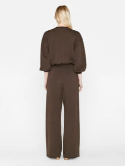 Balloon Sleeve Crew Sweatshirt -- Espresso -Elegant Wear Store F23ACH02 ESPRESSO 0375