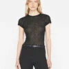 Mesh Lace Baby Tee -- Noir -Elegant Wear Store F23CCH01 NOIR 0311