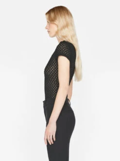 Mesh Lace Baby Tee -- Noir -Elegant Wear Store F23CCH01 NOIR 0321