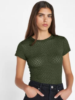 Mesh Lace Baby Tee -- Surplus -Elegant Wear Store F23CCH01 SURPLUS 0955