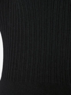 Rib Zipper Bodysuit -- Noir -Elegant Wear Store F23FSW02 NOIR 0578