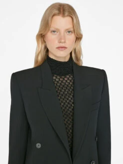 Double Breasted Slim Blazer -- Noir -Elegant Wear Store F23HBZ03 NOIR 0510