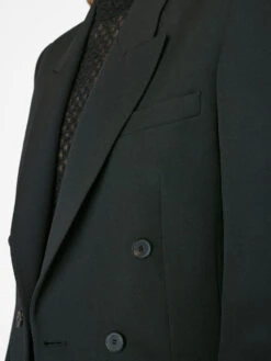 Double Breasted Slim Blazer -- Noir -Elegant Wear Store F23HBZ03 NOIR 0518