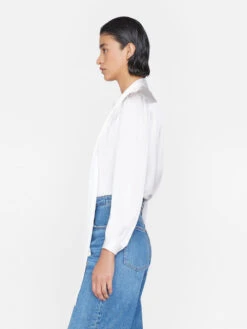 Femme Tie Neck Blouse -- Off White -Elegant Wear Store F23SBL01 OFF WHITE 0241