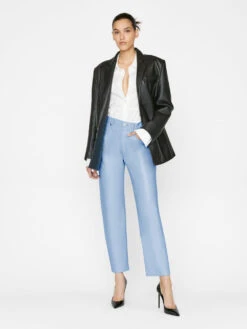 Recycled Leather Le High 'N' Tight Straight -- Oxford Blue -Elegant Wear Store HNTST514 OXFORDBLUE FRSP23EC II WOMENS DAY 02 0045HR