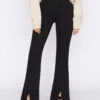 The Jetset Slit Flare -- Sheen Noir -Elegant Wear Store JSFLFS631 SHEEN NOIR 0293