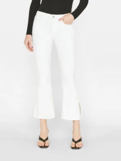 Le Crop Flare Mini Slits -- Blanc
