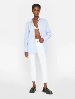 Le High Straight Cascade Hem -- Blanc -Elegant Wear Store LHSTCH790 BLANC FRSU23EC WOMENS DAY 05 0400HR