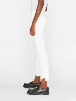 Le High Straight Cascade Hem -- Blanc -Elegant Wear Store LHSTCH790 BLANC FRSU23EC WOMENS DAY 05 0439HR