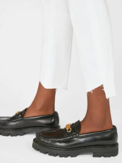 Le High Straight Cascade Hem -- Blanc -Elegant Wear Store LHSTCH790 BLANC FRSU23EC WOMENS DAY 05 0450HR