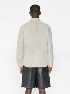 Suede Shirt -- Smoke Grey -Elegant Wear Store LMLT0150 SMOKEGREY FRSP23EC MENS DAY 03 0012HR