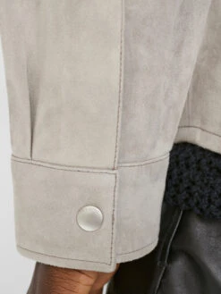 Suede Shirt -- Smoke Grey -Elegant Wear Store LMLT0150 SMOKEGREY FRSP23EC MENS DAY 03 0015HR