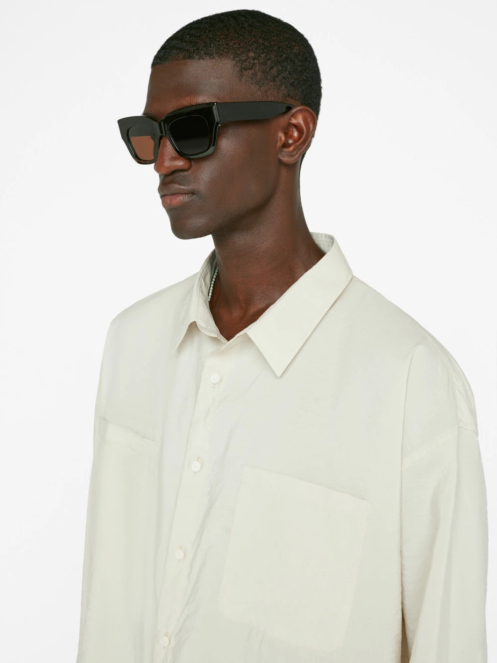 Relaxed Silk Blend Holiday Shirt -- Ecru 7 Relaxed Silk Blend Holiday Shirt -- Ecru - Image 5