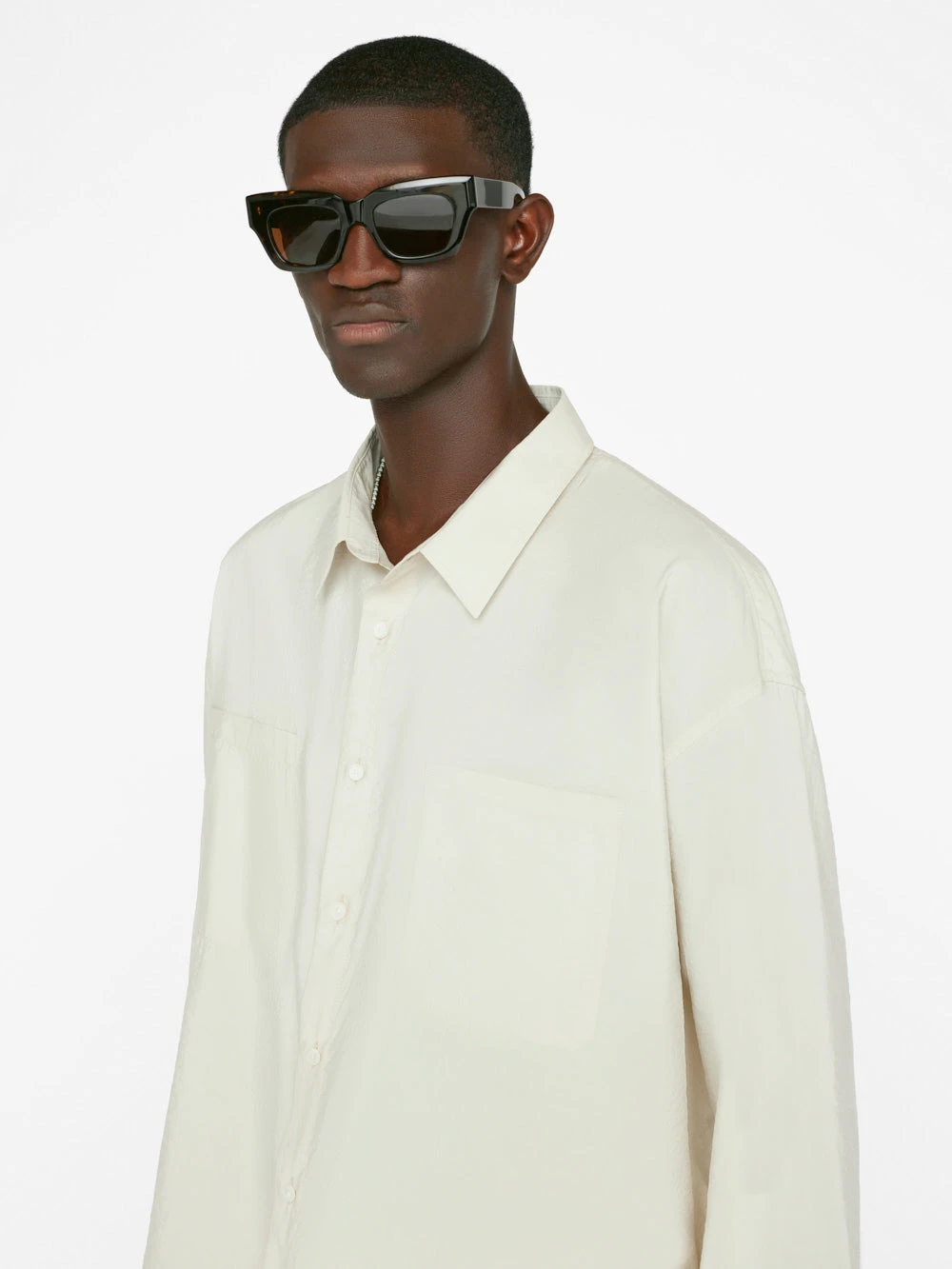 Relaxed Silk Blend Holiday Shirt -- Ecru 11 Relaxed Silk Blend Holiday Shirt -- Ecru - Image 9