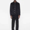 Wide Wale Corduroy Overshirt -- Noir -Elegant Wear Store LMSH0419 NOIR 0853