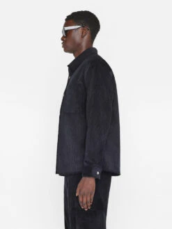 Wide Wale Corduroy Overshirt -- Noir -Elegant Wear Store LMSH0419 NOIR 0857
