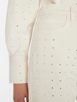 Rhinestone Le Jane Crop -- Bone -Elegant Wear Store LRJNC728 BONE FRSU23EC II WOMENS DAY 02 0252HR