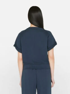 Slouchy Rolled Sweatshirt -- Navy -Elegant Wear Store LWAC0735 NAVY FRSU23EC II WOMENS DAY 01 0921HR