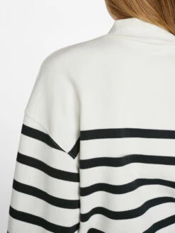 Balloon Sleeve Mockneck Sweatshirt -- Off White Multi -Elegant Wear Store LWAC0748 OFF WHITE MULTI 0786