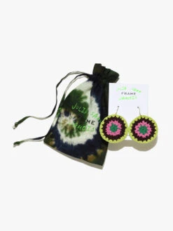 Crochet Earrings -- Hot Pink Multi -Elegant Wear Store LWAX0487 2