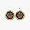 Crochet Earrings -- Hot Pink Multi -Elegant Wear Store LWAX0487 3