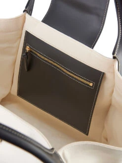 Le Canvas Trapeze Tote -- Canvas/Noir -Elegant Wear Store LWAX0511 CNNO 4copy