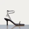 Le Ozzie Lace Up Sandal -- Noir/Silver -Elegant Wear Store LWFT0312 NOIR SILVER 2
