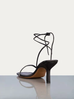 Le Ozzie Lace Up Sandal -- Noir/Silver 7 Le Ozzie Lace Up Sandal -- Noir/Silver -Elegant Wear Store LWFT0312 NOIR SILVER