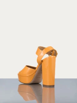 Le Carr Platform Sandal -- Nectarine Patent -Elegant Wear Store LWFT0331 NTPT 2