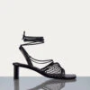 Le Adelaide Crochet Lace Up Heel -- Noir -Elegant Wear Store LWFT0357 NOIRcopy