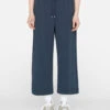 Cropped Wide Leg Sweatpant -- Navy