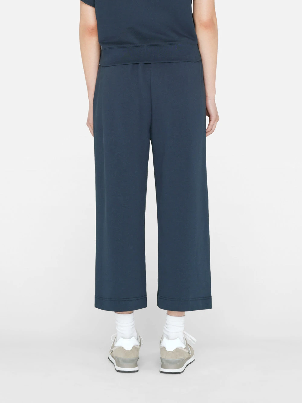 Cropped Wide Leg Sweatpant -- Navy 7 Cropped Wide Leg Sweatpant -- Navy - Image 5