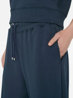 Cropped Wide Leg Sweatpant -- Navy 9 Cropped Wide Leg Sweatpant -- Navy -Elegant Wear Store LWKB0358 NAVY FRSU23EC II WOMENS DAY 01 0926HR