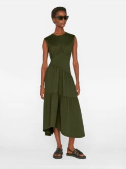 Gathered Seam Knit Dress -- Fatigue -Elegant Wear Store LWKD0456 FATIGUE FRSU23EC WOMENS DAY 04 0878HR