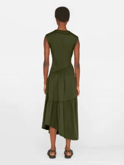 Gathered Seam Knit Dress -- Fatigue -Elegant Wear Store LWKD0456 FATIGUE FRSU23EC WOMENS DAY 04 0896HR