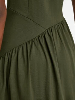 Gathered Seam Knit Dress -- Fatigue -Elegant Wear Store LWKD0456 FATIGUE FRSU23EC WOMENS DAY 04 0900HR