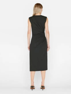 Draped Knit Midi Dress -- Noir -Elegant Wear Store LWKD0475 NOIR FRSU23EC WOMENS DAY 03 0595HR
