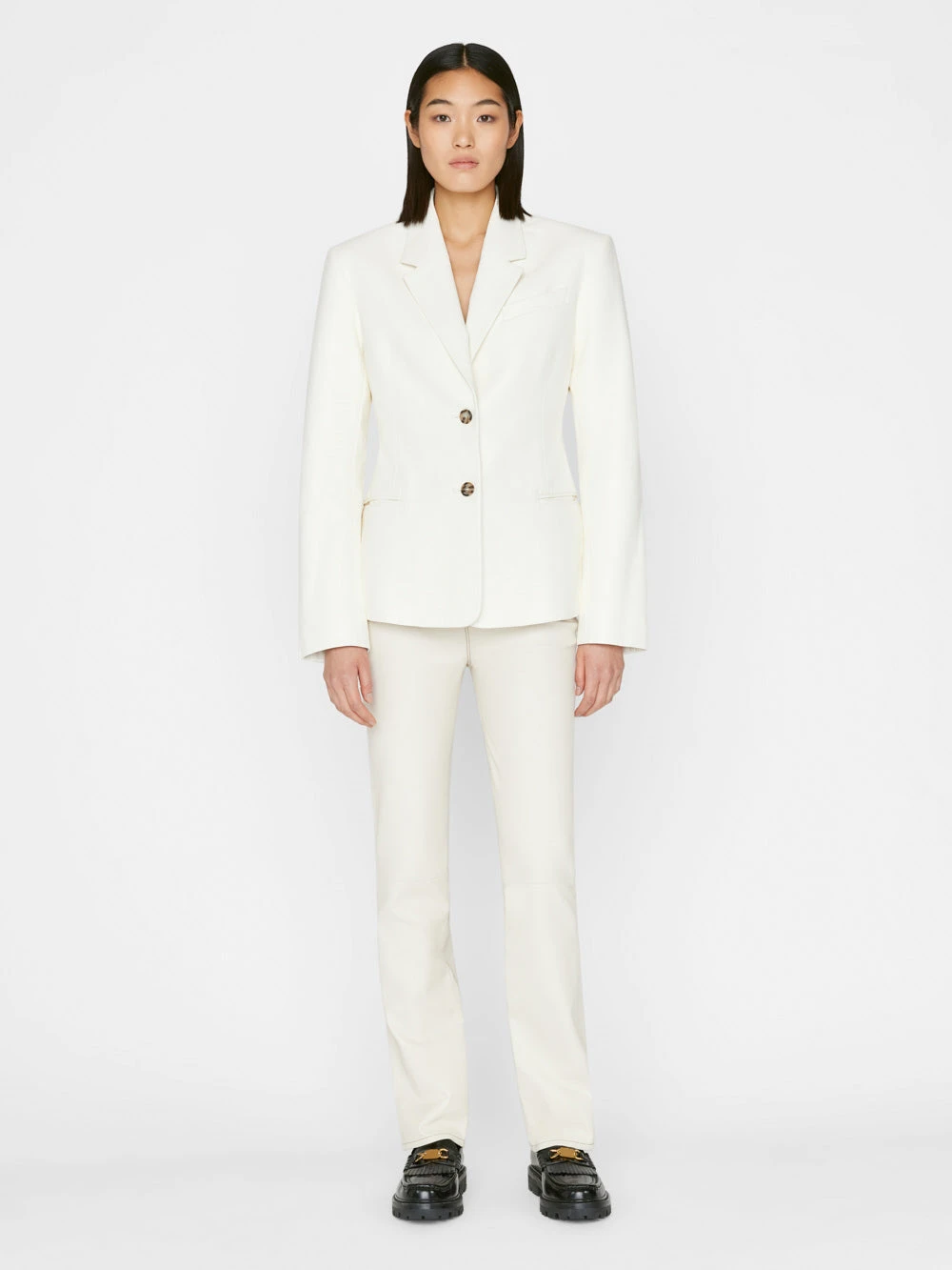 The Femme Leather Blazer -- Bone 4 The Femme Leather Blazer -- Bone - Image 2