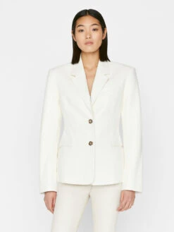 The Femme Leather Blazer -- Bone