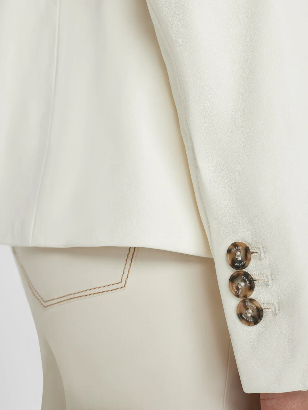 The Femme Leather Blazer -- Bone 5 The Femme Leather Blazer -- Bone - Image 3