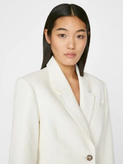 The Femme Leather Blazer -- Bone 12 The Femme Leather Blazer -- Bone -Elegant Wear Store LWLT0666 BONE FRSP23EC II WOMENS DAY 01 0053HR