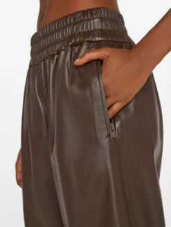 Baggy Leather Trouser -- Chocolate Brown -Elegant Wear Store LWLT0695 CHOCOLATE BROWN FRSU23EC WOMENS DAY 04 1837HR
