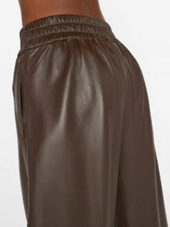 Baggy Leather Trouser -- Chocolate Brown -Elegant Wear Store LWLT0695 CHOCOLATE BROWN FRSU23EC WOMENS DAY 04 1839HR