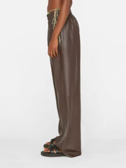 Baggy Leather Trouser -- Chocolate Brown -Elegant Wear Store LWLT0695 CHOCOLATE BROWN FRSU23EC WOMENS DAY 04 1849HR