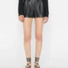 Paperbag Leather Short -- Noir -Elegant Wear Store LWLT0703 NOIR FRSU23EC II WOMENS DAY 02 1314HR